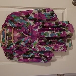 3/$27 Janice floral sheer top